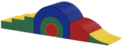 5-delige softbouwstenenset voor baby’s en peuters 181 x 39 x 44 cm schuimstof kunstleer 5 creatieve vormen indoor set om te klimmen kruipen en spelen kleurrijk Het oppervlak van kunstleer is glad en comfortabel