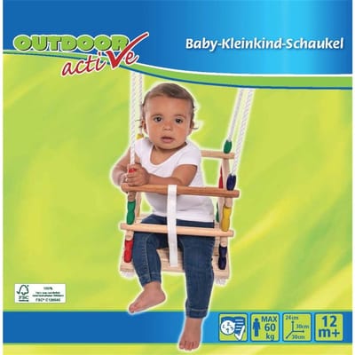 Vedes houten baby schommel outdoor - 30x30cm - weerbestendig speelgoed.