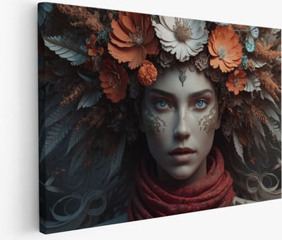 Saammp Muurcirkel Hout - Schotse hooglander koe - Portret - natuur - Ø 90 - Wandcirkel - Wanddecoratie Cirkel - Muurdecoratie Woonkamer - Slaapkamer decoratie - Rond Schilderij