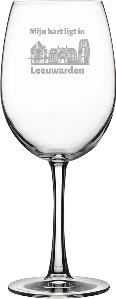 Gegraveerde Rode wijnglas 58cl Leeuwarden