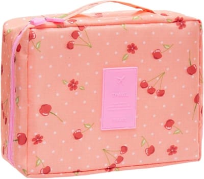 Fako Fashion - Make-up Tasje Rechthoek - Cosmetica Organizer - Make-up Toilettas - 21x16x8cm - Kersen Roze