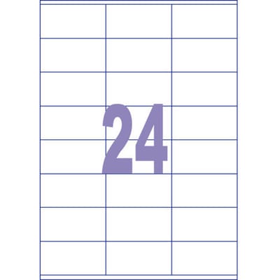 Kangaro etiket - inkjet/laser/kopieer - 70x36mm - 25 vel - 24 stickers per vel
