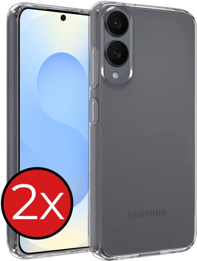 Hoesje - 2 Stuks - Geschikt voor Samsung Galaxy S25 Edge - Sterk & Shockproof - Telefoonhoes - Back Cover - Case Siliconen - Telefoon Hoes - Transparant