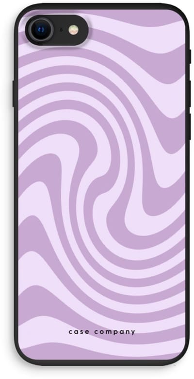 Case Company® - Hoesje geschikt voor iPhone SE 2020 hoesje - Swirl Paars - Biologisch Afbreekbaar Telefoonhoesje - Bescherming alle Kanten en Schermrand