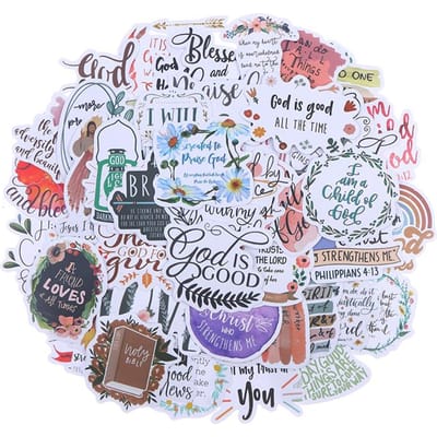52 Pièces Jésus Phrase Chrétiens Religion Verset Biblique Autocollants Décalcomanie Pour Skateboard Valise Bagages Moto Graffiti Bricolage