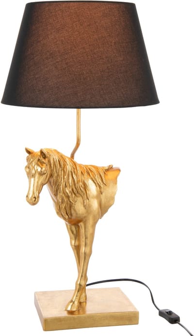 J-Line tafellamp Paardenvoorkant- polyresin - goud/zwart