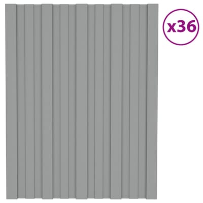 vidaXL - Dakpaneel - 36 - st - Grijs - 60 - x - 45 - cm - Verzinkt - staal