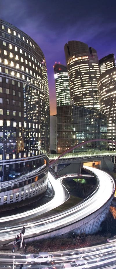 City Skyline Night Photo Wallcovering