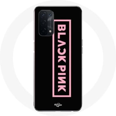 Oppo A54 5G hoesje Blackpink VIP Tickets Blackpink logo Voorzijde zwart