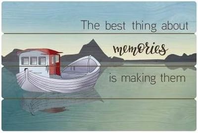 Goebel® - Scandic Home | Decoratief Bord "Fishing Boat - Memories" | Hout, 60x40cm