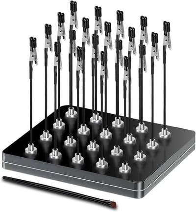 Soldeerderdehand met 20 krokodillenklemmen en magnetische voet - flexibel en stabiel voor solderen en knutselen