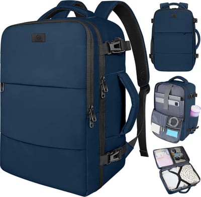 TRAVLO® Rugzak Handbagage 40x30x20 – Reistas 24L voor Dames & Heren – Weekendtas – Travel Bag – Cabin Bagage – Underseater – Tas – Koffer – Laptoptas – Schooltas – Waterdicht – Donkerblauw