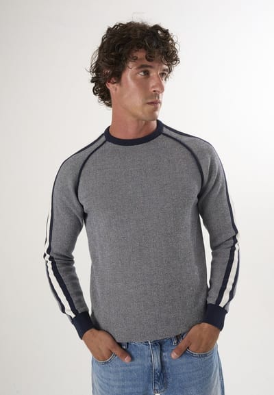 Felix Hardy Ronde Hals Trui - Pullover - Sweater - %100 Katoen Heren Navy Melange - M
