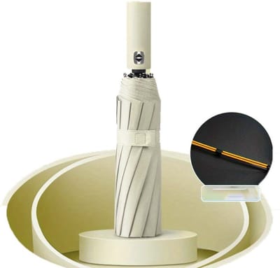 Livano Windproof Paraplu - Opvouwbaar - Moderne Stormparaplu - Stormproef - Automatisch Uitklapbaar - Umbrella - Beige