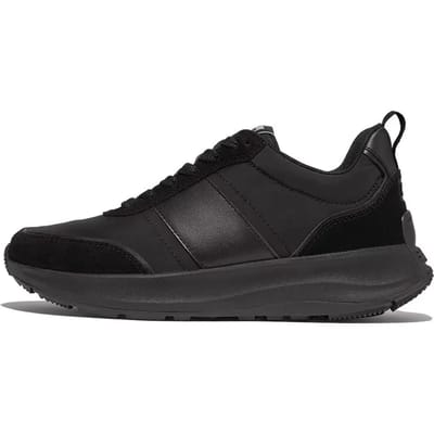 FitFlop FitFlop F-Mode Flow Sneaker - Nylon & Suede Mix ZWART - Maat 36