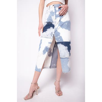 PINKO Colorado 1 Gonna Pj678 Twill R White/blue Size: 38 | Denim Skirts Outlet | Dames | Wit