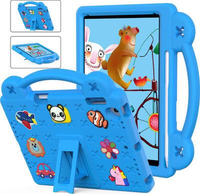 Hoes geschikt voor iPad 2018 Kinderen Licht Blauw - Hoes geschikt voor iPad 6e hoes Generatie Kidsproof Backcover met handvat - Hoes geschikt voor iPad 2017 hoes - Hoes geschikt voor iPad Kinderen -Kindertablet