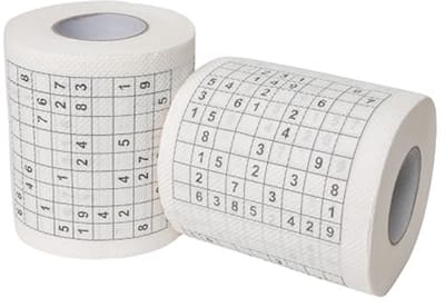 Grappig Toiletpapier met Sudoku - 2 Rollen, 20 Puzzels als Verjaardagsdecoratie