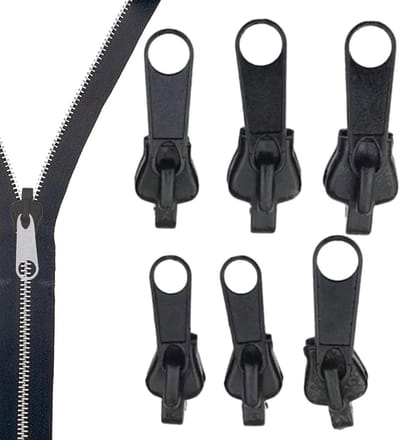Zipper Repair Kit - Rits Vervanging - Kleding Repareren - Gereedschapsloze Installatie - 6 Stuks - Zwart
