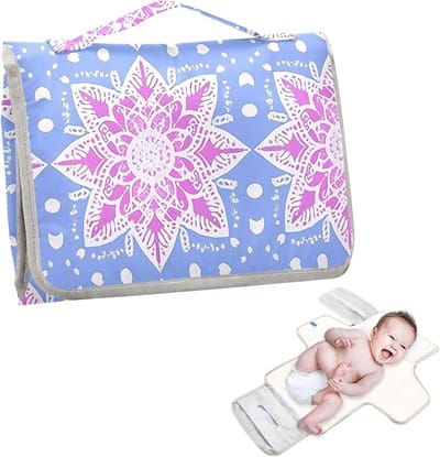 Aankleedtafel Mat - Luierkussen Opvouwbaar - Onderweg Luiers Wisselen - Met Tissue Pocket - 62 x 30 cm