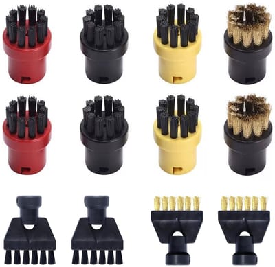 Store_7 - Set met 12 ronde borstels - Reinigingsborstels voor stoomreiniger - Kleurvariaties - Stoomreiniger accessoires - Geschikt voor Kärcher - ...