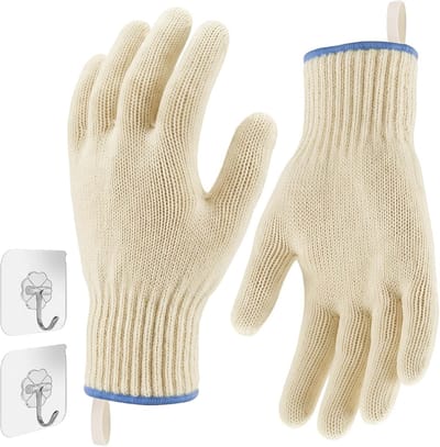 Thijox - Hittebestendige Ovenwanten - Dikke Katoenen Barbecue Handschoenen - Gebreid - Keukenaccessoires - 1 Paar - Flexibel en Ademend