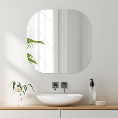 Ronde Wandspiegel Badkamer 61x61 cm - Zonder Rand voor Woonkamer en Entree