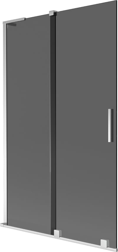 Mexen Velar L badwand 2-delige schuifdeur 110 x 150 , grafiet, chroom - 896-110-003-41-01