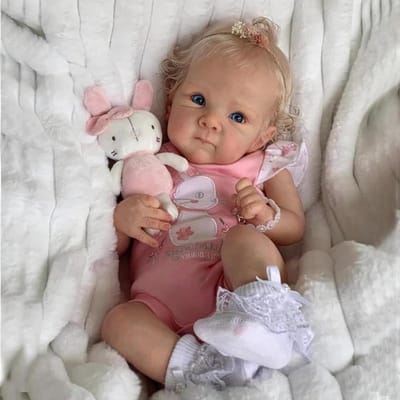 Levensachtige Babypop - Handgemaakte Pop - Kinderspel - Zacht Stoffen Lichaam - 45 cm - Roze