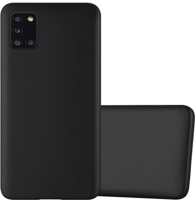 Cadorabo Hoesje geschikt voor Samsung Galaxy A31 in METALLIC ZWART - Beschermhoes gemaakt van flexibel TPU silicone Case Cover