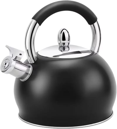 Fluitende Theeketel - Waterkoker Fornuis - Snel Water Koken - Roestvrij Staal - 3 Liter - Zwart
