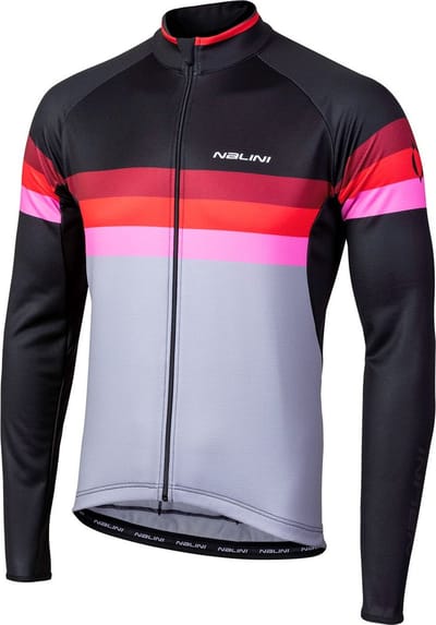 Nalini Fietsshirt lange mouwen Heren Zwart Rood - AIW LOGO JERSEY 2.0 MAN L/S JERSEY BLACK/ GREY/ RED - M