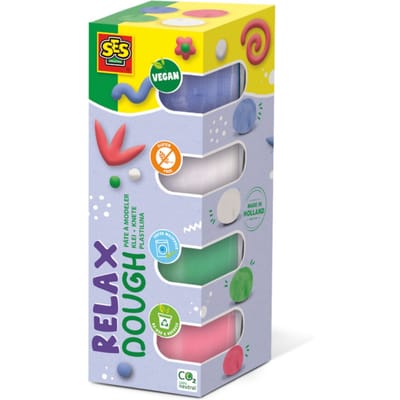 SES Creative - Feel Good Klei - Relax (4x90g) - Vegan en Glutenvrij - Herbruikbaar - Uitwasbaar - Vanaf 1 jaar