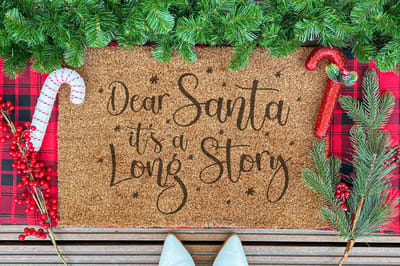 Dear Santa | 90x60 cm | Nieuwe huis cadeau | Ingangsmat | Deurmat met stijl | Verhuizing cadeau | Praktisch & trendy | Perfect voor binnenkomst | Cadeau voor nieuwe woning