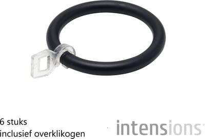 Intensions classic ring roede - ø 20 mm - zwart - 6 stuks