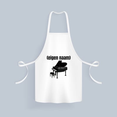 Akyol - piano met eigen naam Keukenschort - Piano - muziek liefhebbers - iemand die houdt van piano spelen - verjaardag - cadeau - kado - 82 bij 71 cm