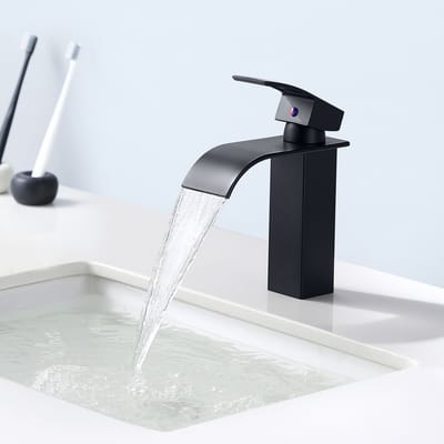 Auralum max Wastafelkraan Zwart - Wastafel Kraan - Badkamer Wastafelkraan - Warm & Koud - Inclusief Aansluit slangen 3/8