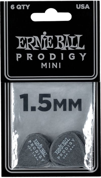 Ernie Ball Prodigy - Plectrums - Delrin - Set Van 6 - Zwart Mini 1,5 mm