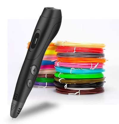 3D-printpen met 6 instelbare snelheden en 12 meerkleurige PLA-filamentcartridges, perfect Geschikt voor het maken van knutselwerkjes