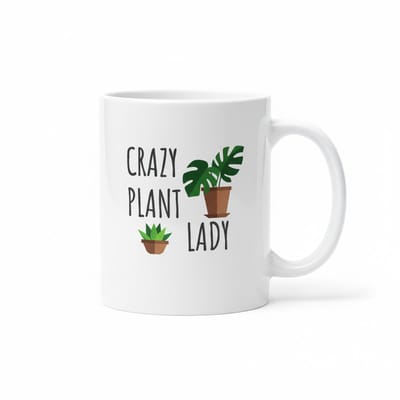 “Crazy Plant Lady” Mok – Grappige Plantenliefhebber Koffiemok 330 ml