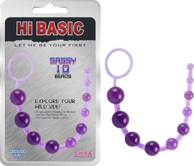 chisa sassy 10 anal beads paars