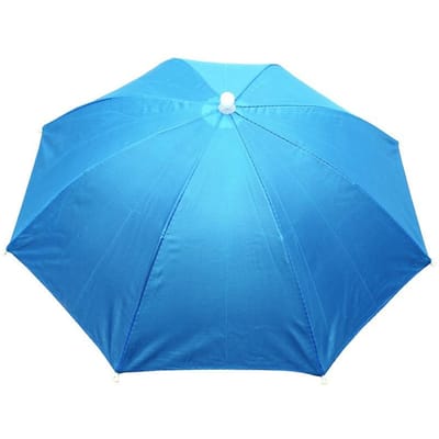 Hoofd gemonteerde Regenboog Paraplupet, Lichtgewicht Straatparaplu voor Theeplukken, Dubbel te gebruiken Paraplupet voor Regen en Regen blauw