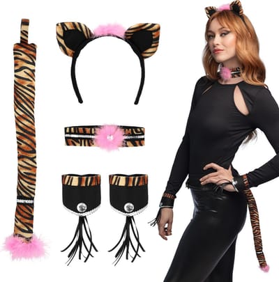 Boland - Set Sweet tiger - Volwassenen - Vrouwen - Tijger - Accessoireset - Sexy - Carnaval - Themafeest