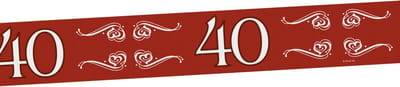 Folat Verjaardag/jubileum markeerlint - 40 jaar - 15 meter - rood - afzetlint