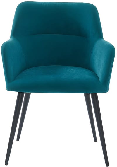 Vente-unique Set van 2 stoelen HEKA - Met armleuningen - Stof en metaal - Blauw