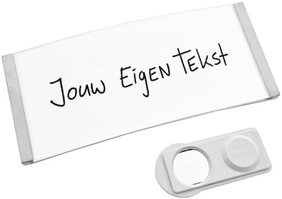 CombiCraft Polar35 naambadge met dubbelmagneet zilverkleurig 80x35mm - per 10 stuks