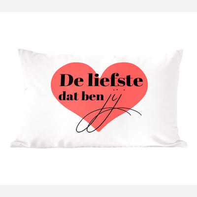 Sierkussens - Kussentjes Woonkamer - 50x30 cm - Quotes - Relatie - Stel - De liefste dat ben jij - Spreuken