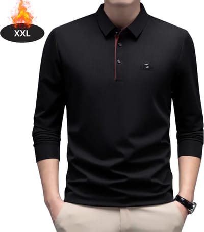 Livano Poloshirt Heren - T-Shirt Heren - Shirt - Overhemd - Polo Shirt Lange Mouwen - Legergroen - XXL