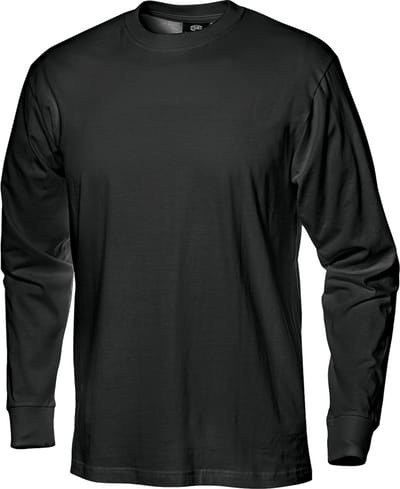SIR SAFETY SIRFLEX Lange mouw Werk T-shirt HEREN Zwart - 100% Katoen - 160 g/m² - Elastische Boorden