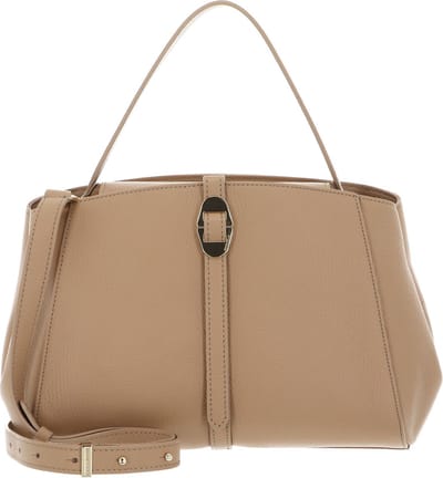 COCCINELLE Leren Handtas Schoudertas Chara Handbag Grained Leather Fresh Beige